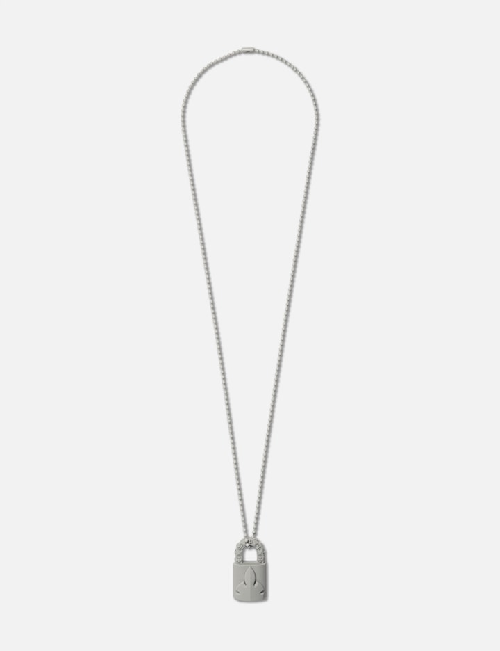 Chrome Hearts Silichrome Ch Padlock Fleurknee Pendant Necklace