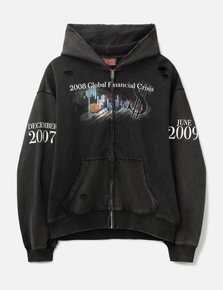 Praying Financial Crisis Destroyed Hoodie In Black