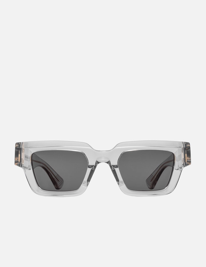 Bottega Veneta Hinge Acetate Square Sunglasses In White