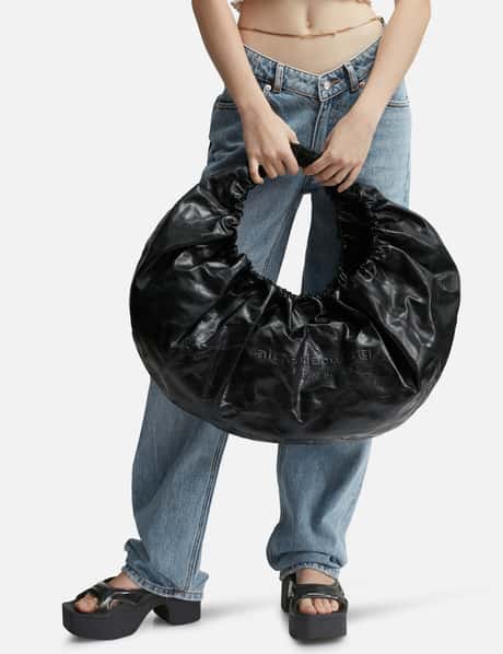 Alexander Wang - Crescent large crackle leather shoulder bag | HBX 