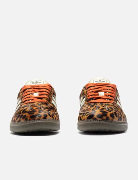 adidas Originals Samba OG - Leopard pony-hair sneakers in Core Black /  Preloved Red | HBX