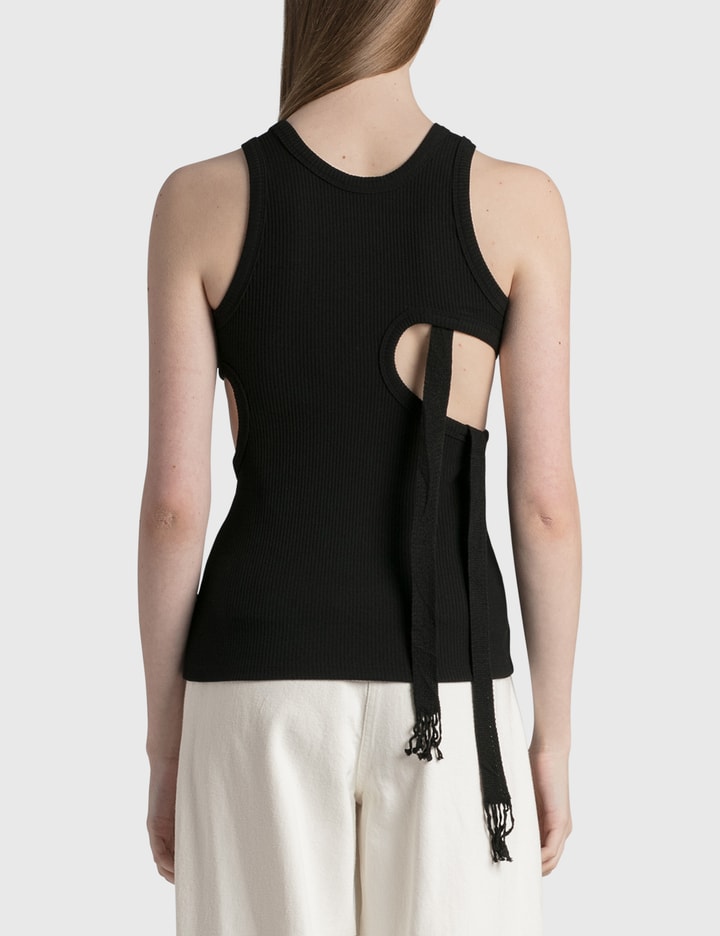 Circular Cut-Outs Sleeveless Jersey Top Placeholder Image