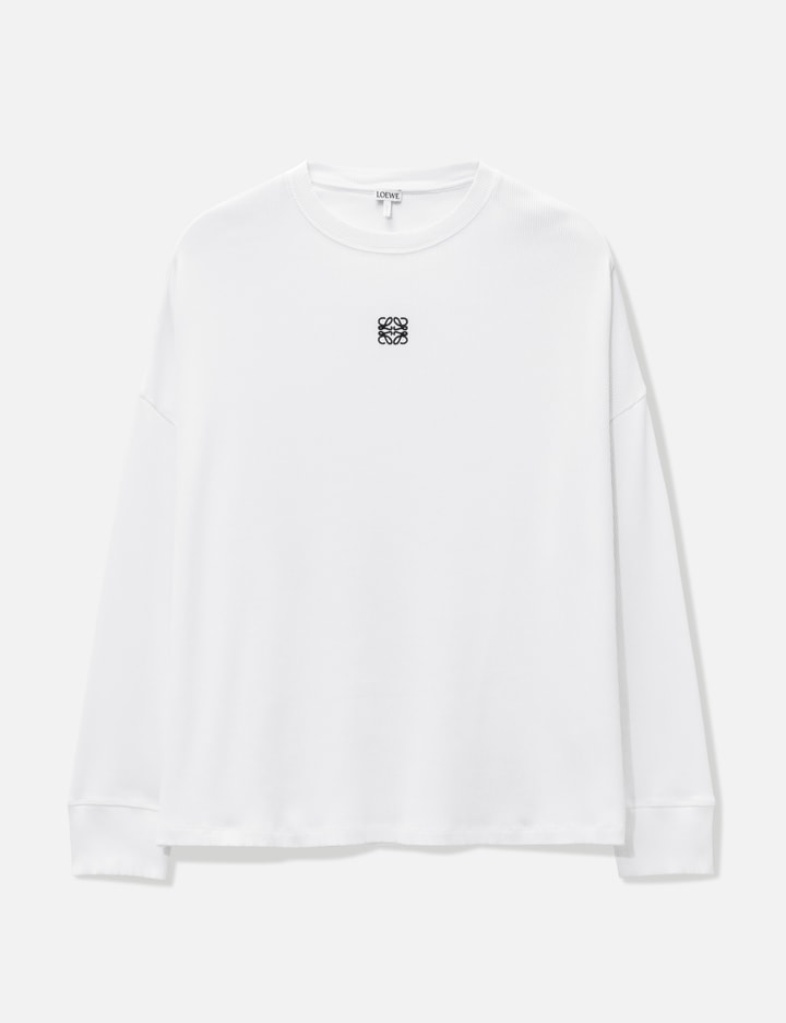 Shop Loewe Oversized Fit Long Sleeve T-shirt In White