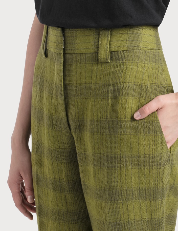 Checked Linen-Blend Trousers Placeholder Image