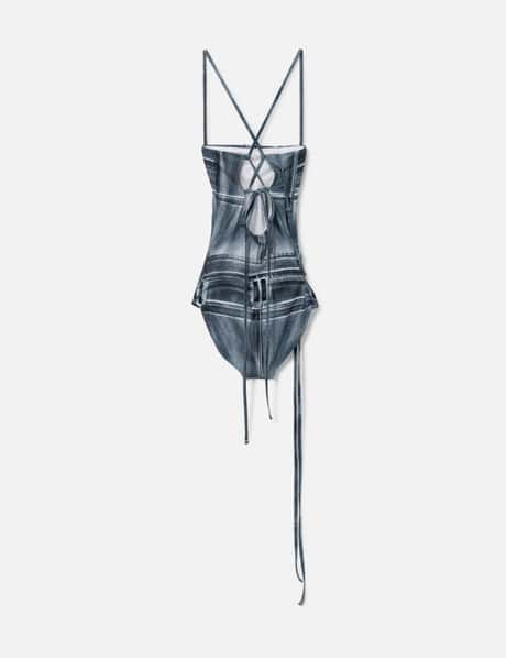 Denim Printed Swimsuit view 8