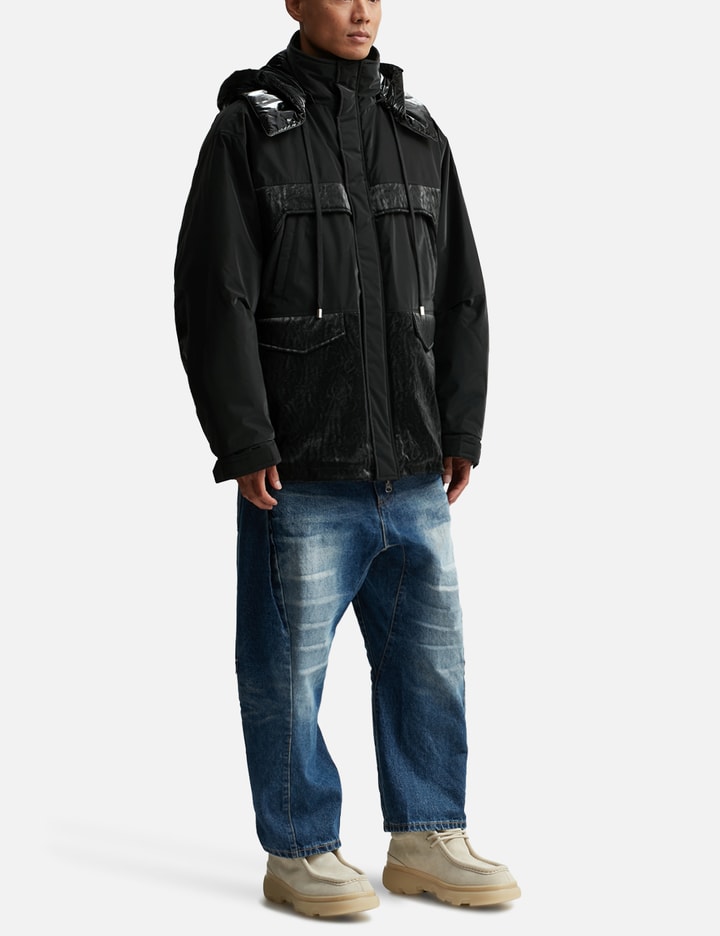 Oversized Mixed Fabric Quilted Parka Placeholder Image