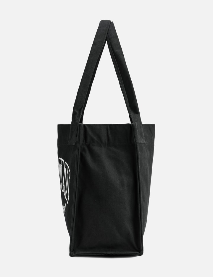 Ganni Black Shopper With Embroidered Logo On The Front