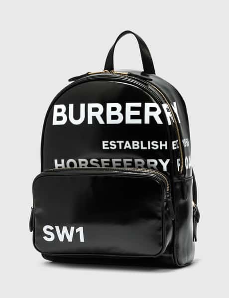 Burberry horseferry backpack Burberry Horseferry print coated canvas backpack - Black|8021908 main image 4