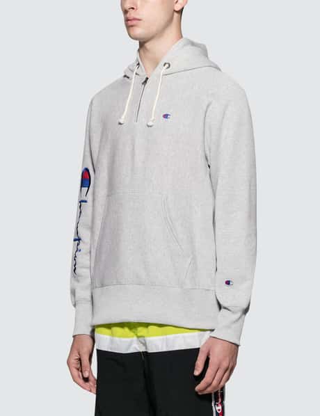 Champion Reverse Weave Sleeve Logo Half Zip Hoodie HBX