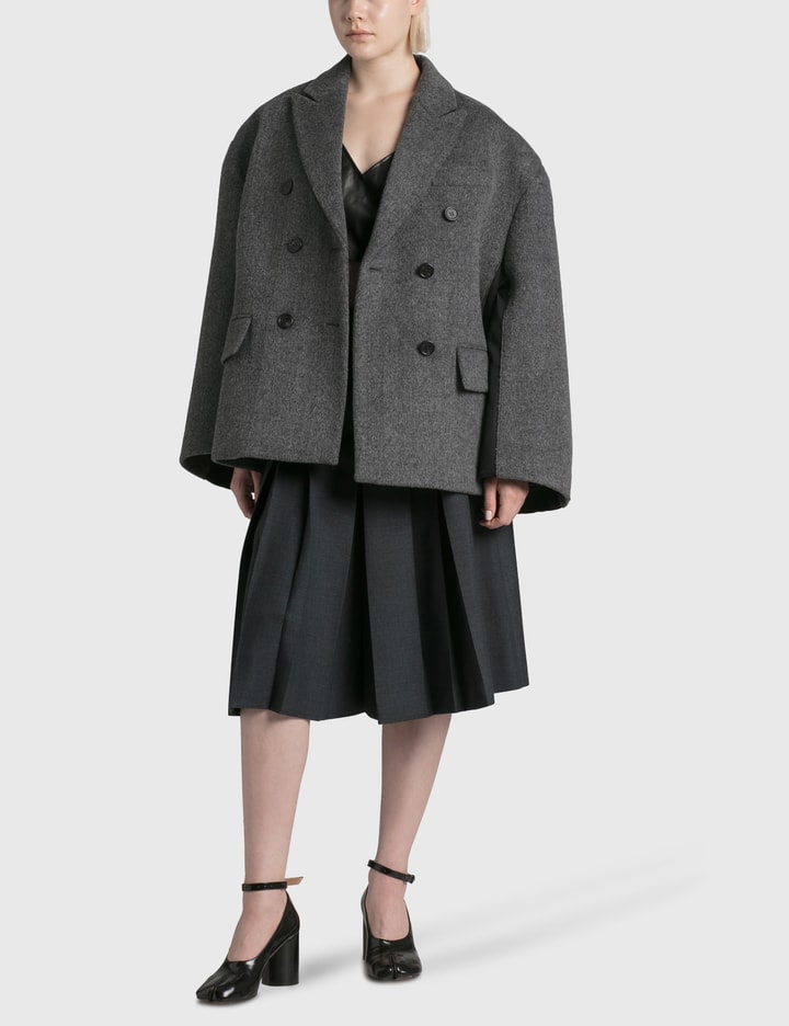 Grey Wool Oversized Cape Jacket Placeholder Image