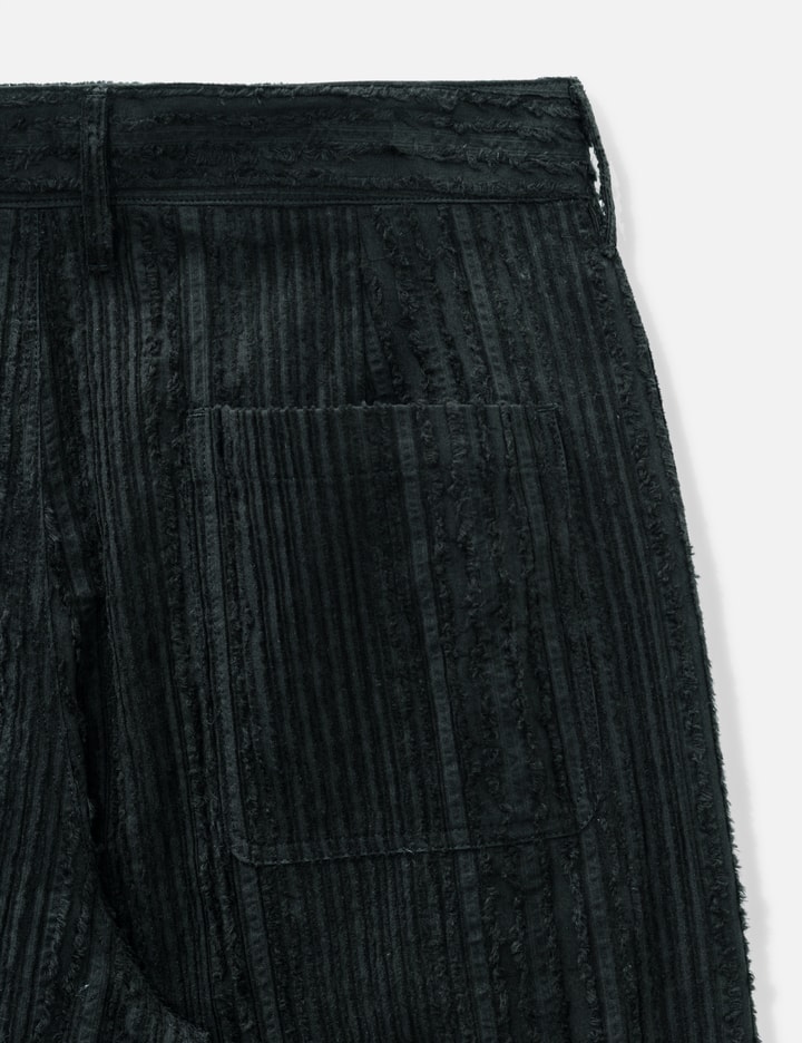 AJOBYAJO Fringed Stripe Curved Pants
