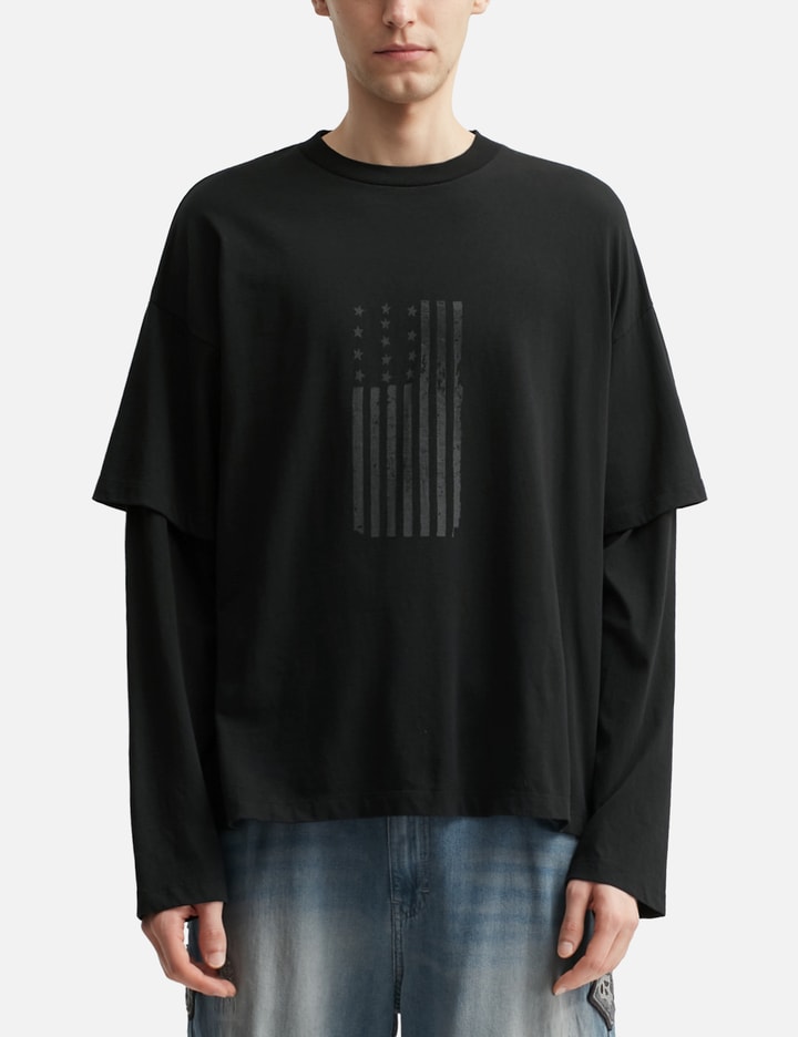 POLYTERU Graphic Double Layer Tee (American Flag)