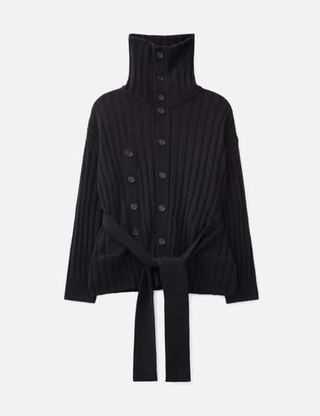 SONGZIO Asymmetric High Neck Knit Coat