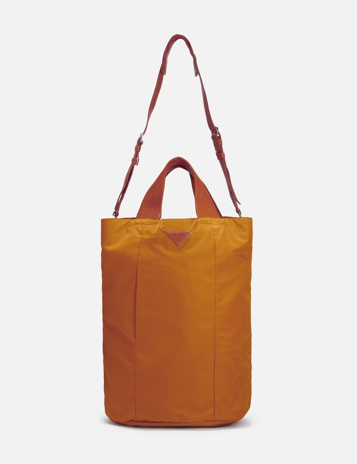 Prada Nylon With Leather Strap Bag In Orange