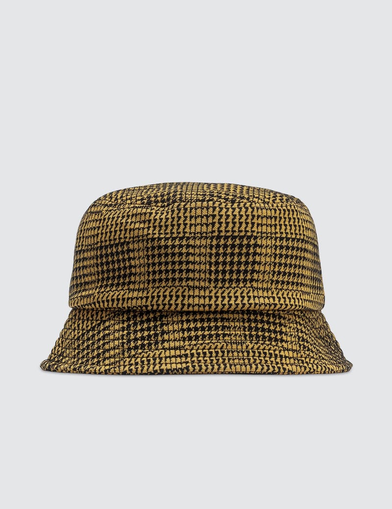 stussy lola plaid knit bucket hat