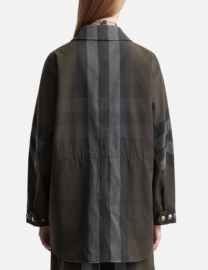 Shop Burberry Checkered Jacket In Brown