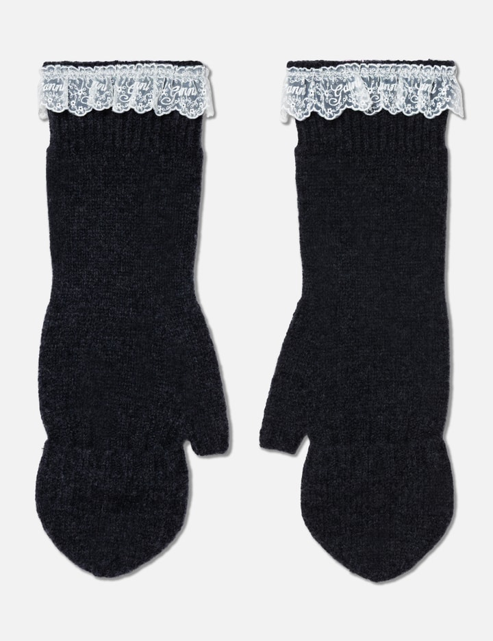 Ganni Compact Wool Lace Mittens