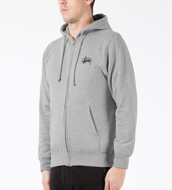 Heather Grey Basic Logo Zip Hoodie Placeholder Image