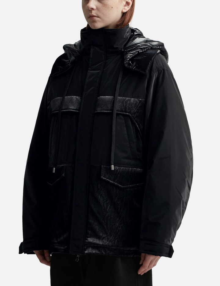 Oversized Mixed Fabric Quilted Parka Placeholder Image