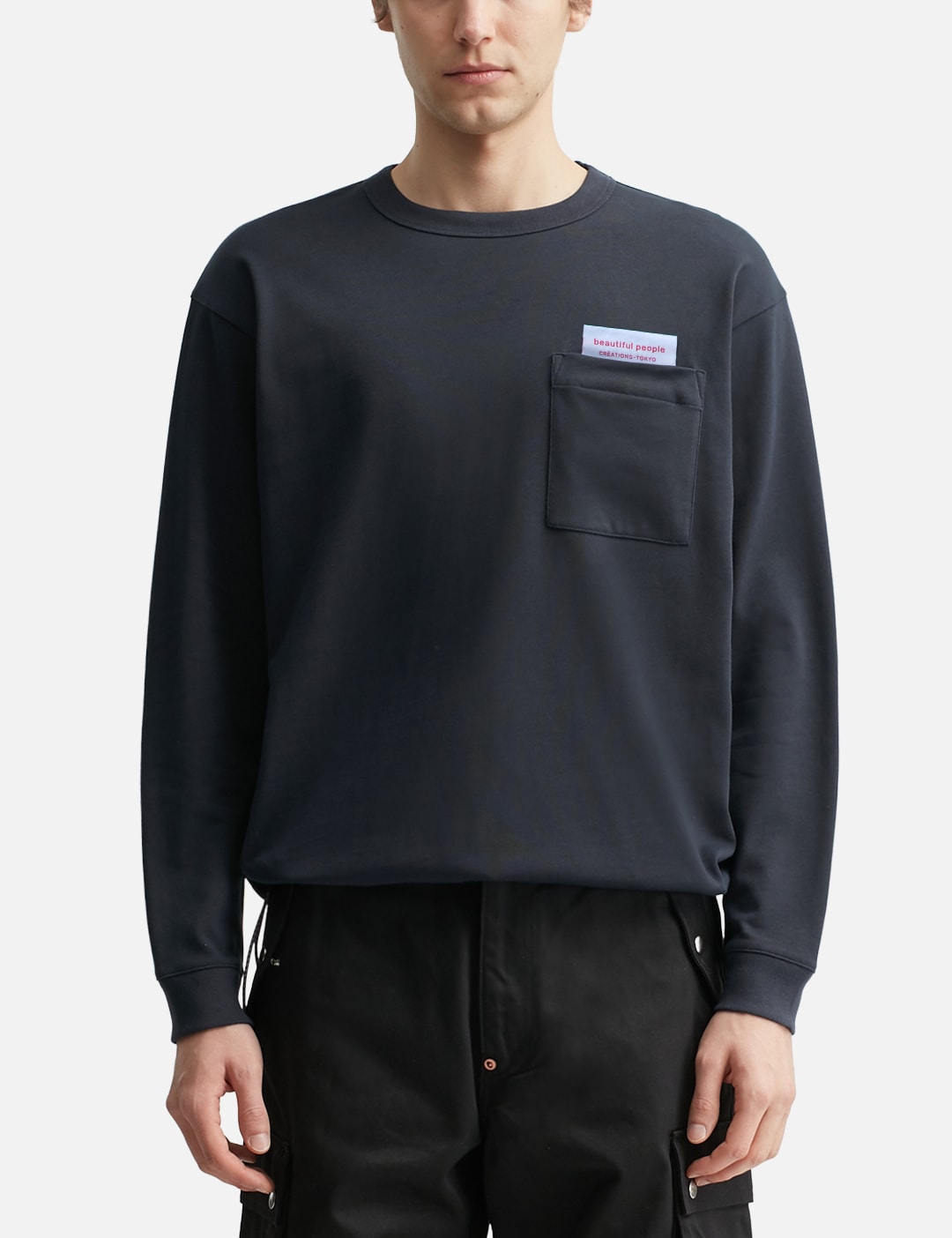 Suvin Compact Jersey Big QOL Tag Long T-Shirt view 18