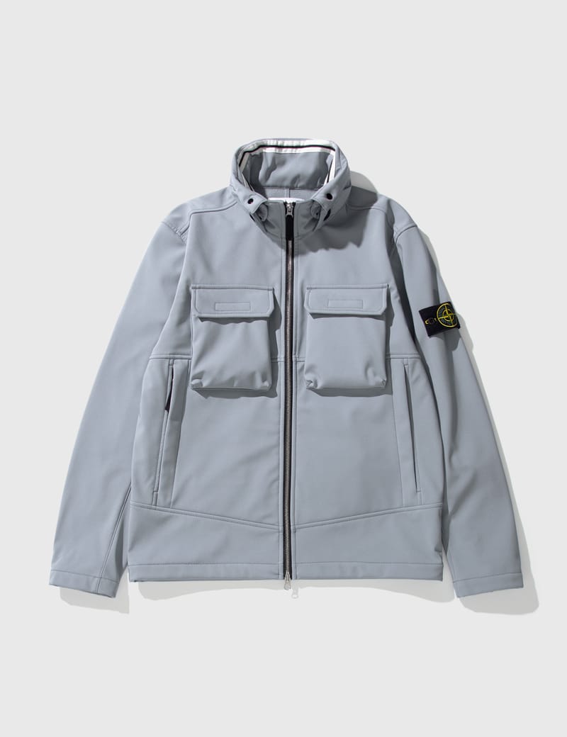 stone island soft shell r grey