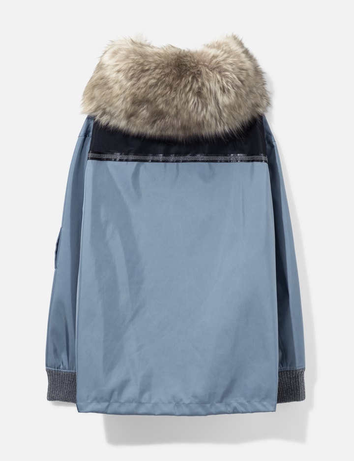 Marni Nylon Half-Zip Jacket With Fur Collar