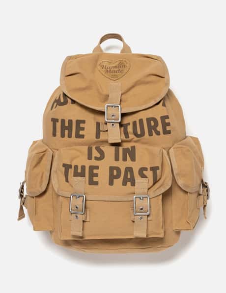 Human Made Hunting Backpack - rugged canvas pack with buckle flap 