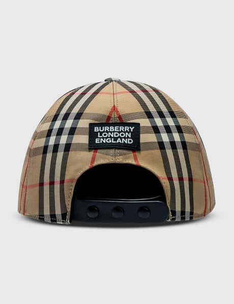 Burberry Logo Appliqué Vintage Check Baseball Cap HBX