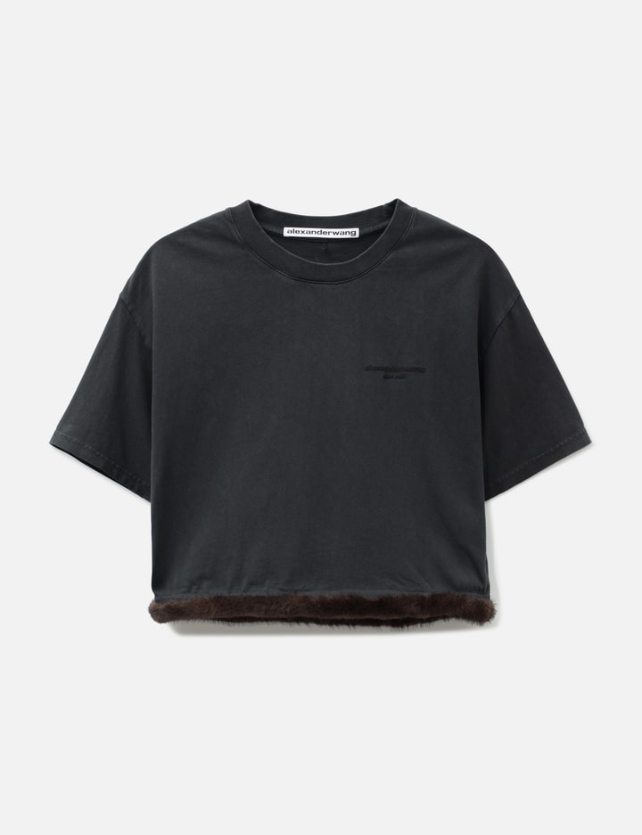 Alexander Wang Faux Fur Trim T-Shirt