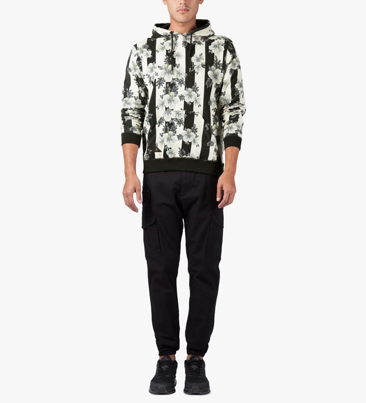 10.Deep Hibis Stripe Hibiscus Hoodie