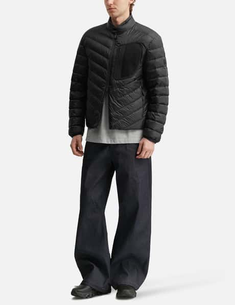 Mackinac Diagonal-Quilted Down Biker Jacket view 14