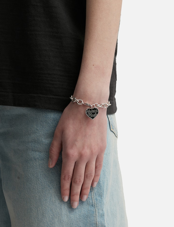 Shop Human Made Heart Silver Bracelet In Black