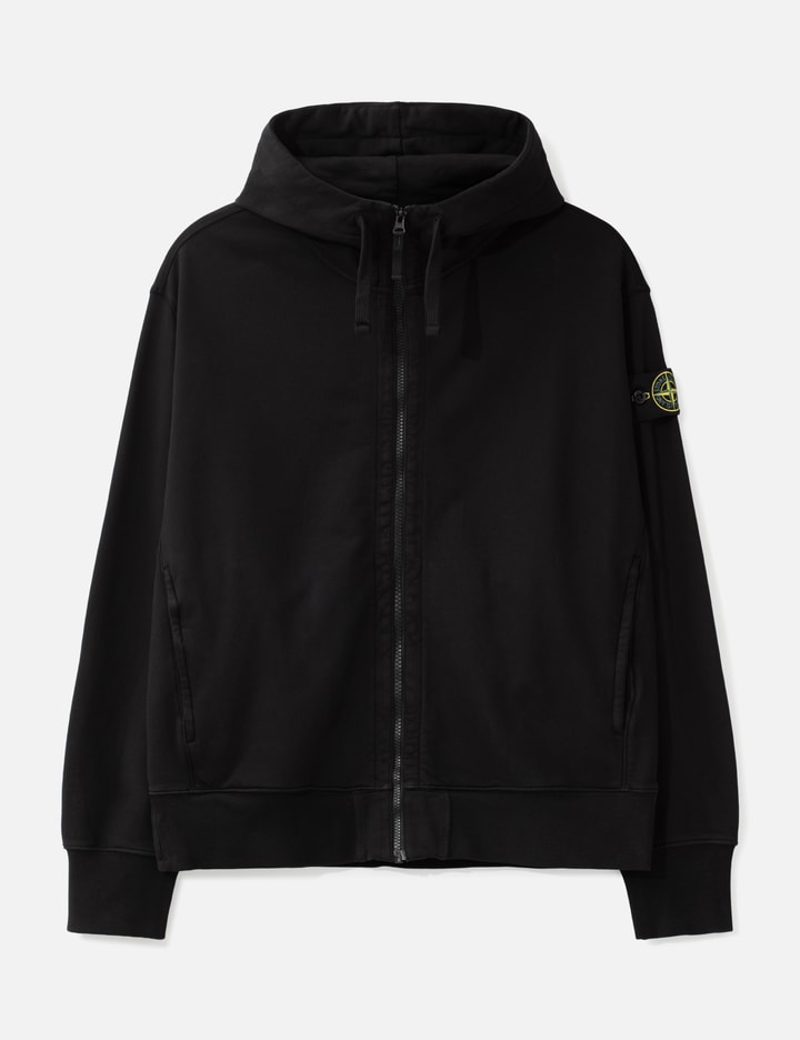 Stone Island Organic Cotton Fleece Zip-Up Hooded Sweatshirt
