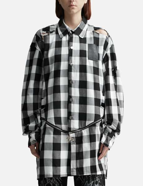 FINE CHAOS REVERSIBLE DESTROYED FLANNEL SHIRT