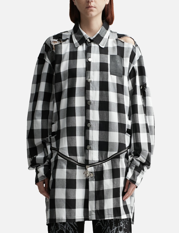 REVERSIBLE DESTROYED FLANNEL SHIRT Placeholder Image