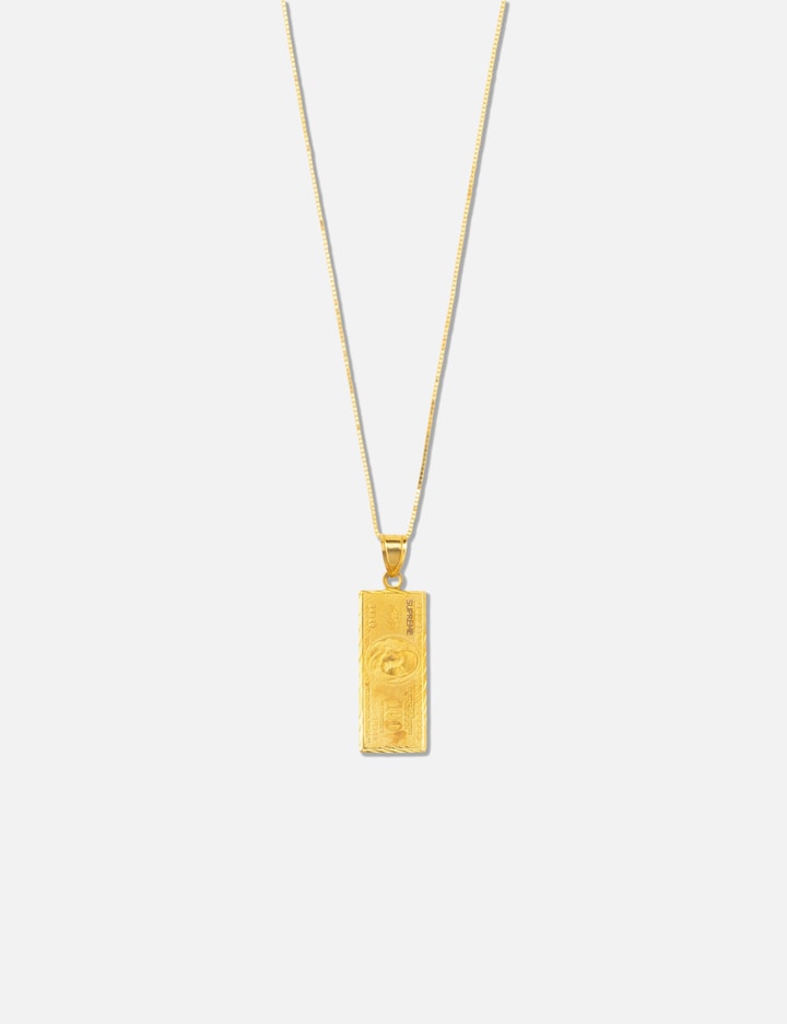 Supreme 100 Dollar Bill Gold Pendant
