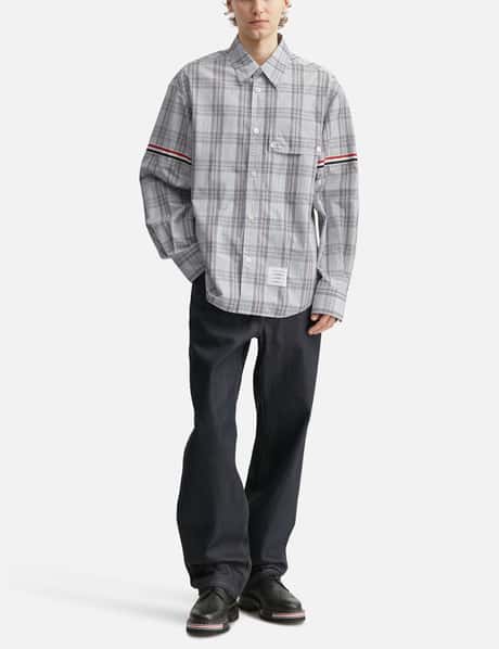 Plaid Check Poplin Armband Oversized Shirt view 14