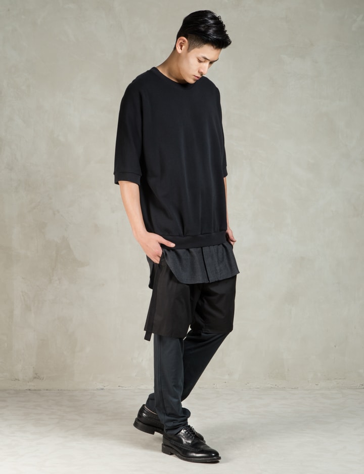 Soft Black Hybrid Lounge Pants with Poplin Shorts Placeholder Image