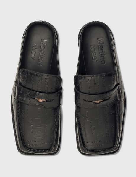 Martine Rose - Arches Embossed Text Loafers | HBX - Globally 