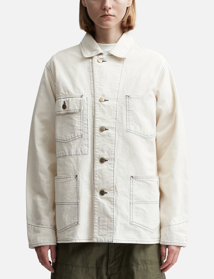 Human Made Garment Dyed Coverall Jacket In White