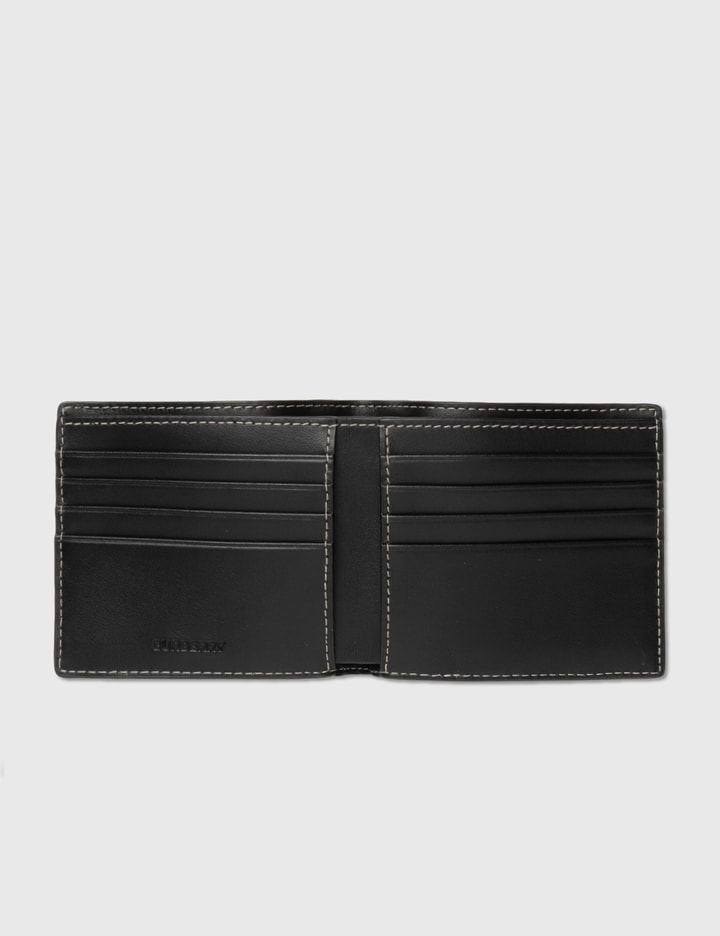 Exaggerated Check and Leather Bifold Wallet Placeholder Image