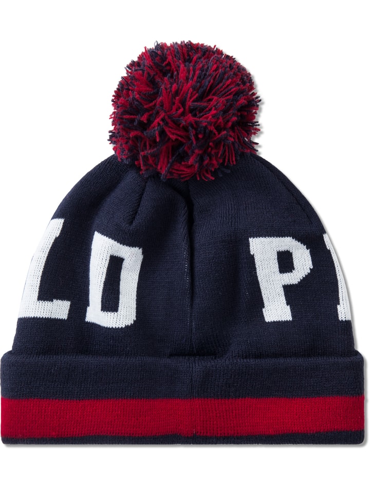 Navy Ledyard Collegiate Logo Bobble Beanie Placeholder Image