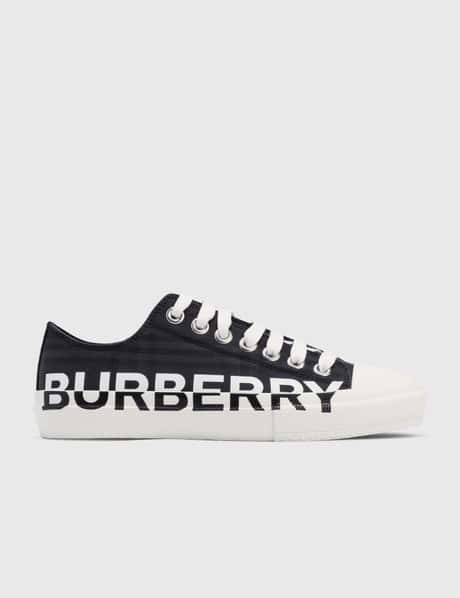 Burberry - Logo Print Check Cotton Sneakers | HBX - Globally Curated  Fashion and Lifestyle by Hypebeast
