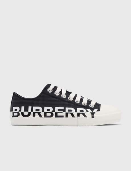 Burberry - Logo Print Check Cotton Sneakers | HBX - Globally Curated Fashion and Lifestyle by Hypebeast Burberry - Logo Print Check Cotton Sneakers | HBX - Globally Curated Fashion and Lifestyle by Hypebeast