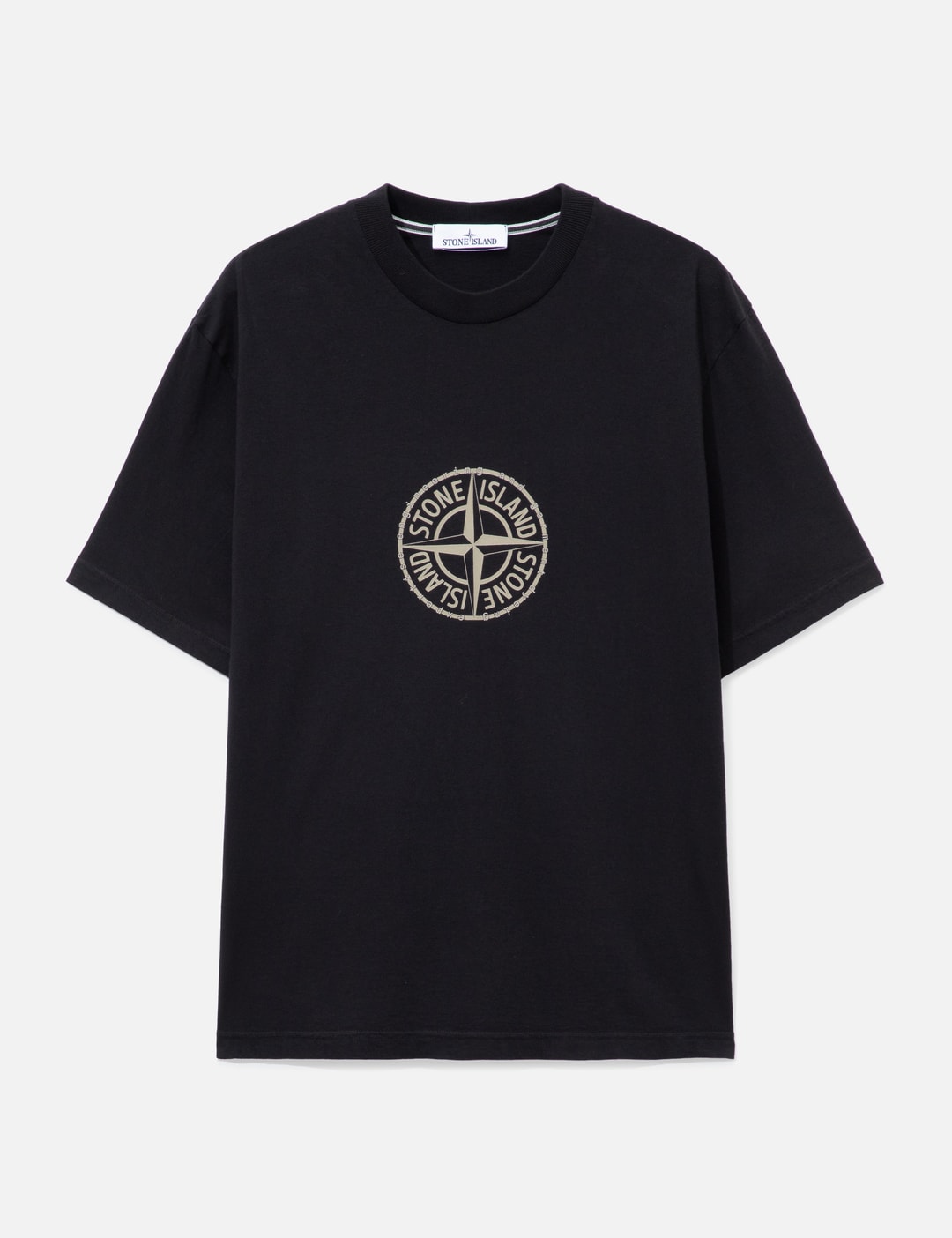Organic Cotton Jersey Regular Fit T-Shirt With Light Compass Print