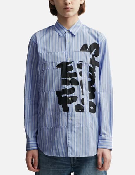 CDG Shirt - "Strong Will" Striped Long Sleeve Shirt | HBX