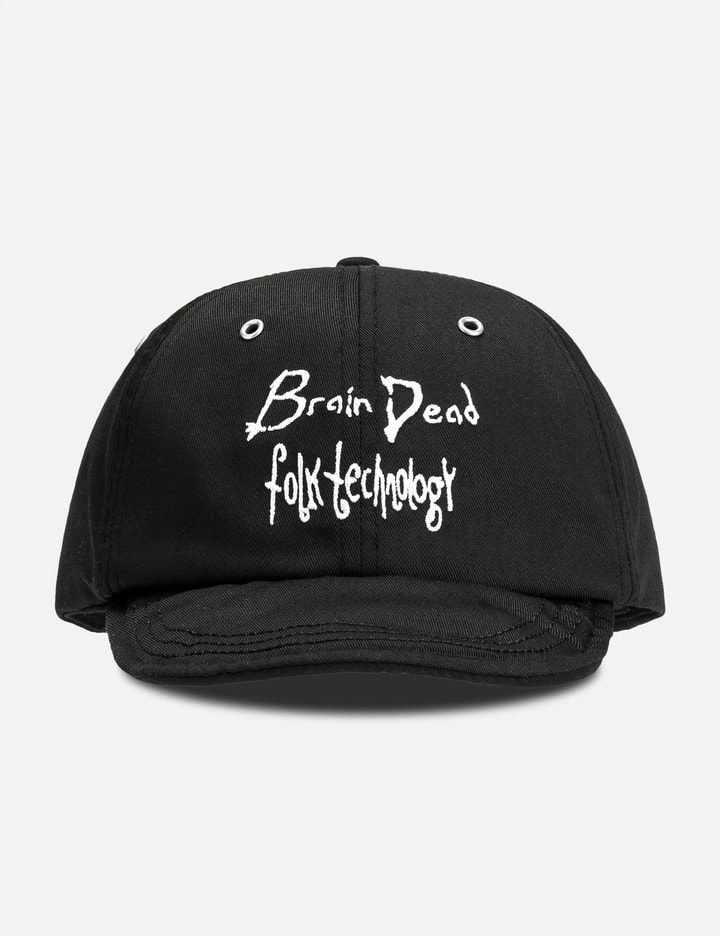 Brain Dead Folk Technology Wire Brim 6 Panel Hat In Black
