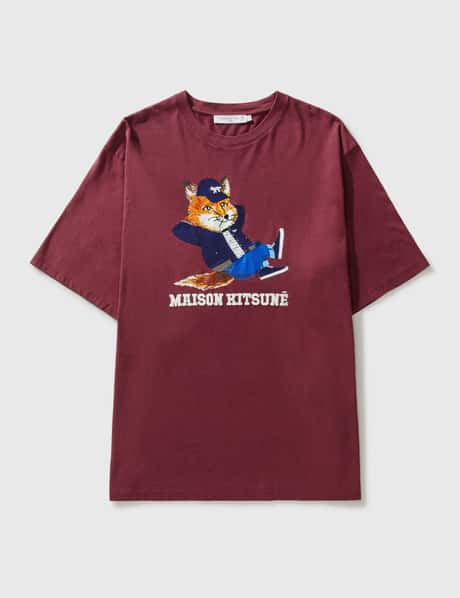 Maison Kitsuné 드레스드 폭스 프린트 이지 티셔츠