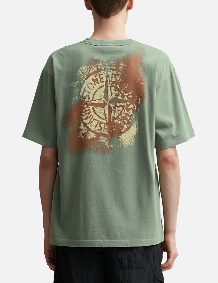 Shop Stone Island 'camo One' Print Short-sleeve T-shirt In Green