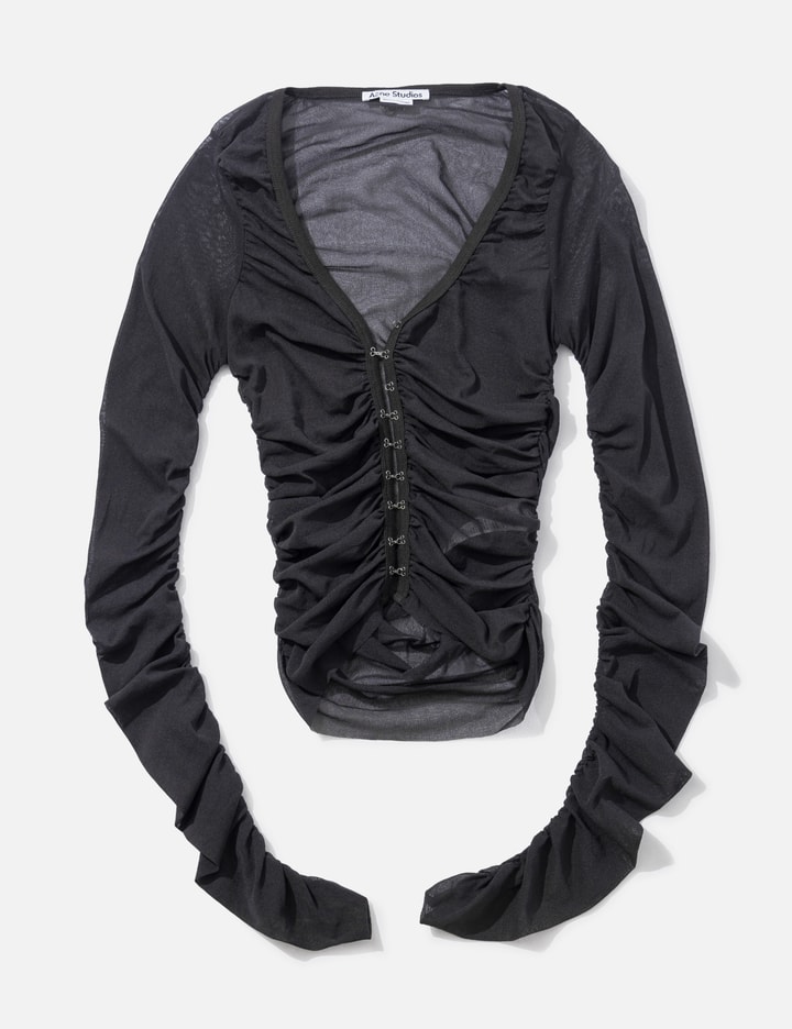 Acne Studios Hook-fastening Ruched Blouse In Black